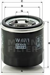 Mann-Filter W 67/1 - Õlifilter abeteks.ee