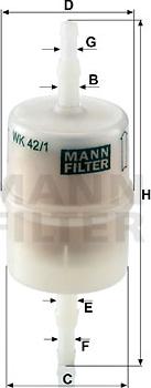 Mann-Filter WK 42/1 - Kütusefilter abeteks.ee
