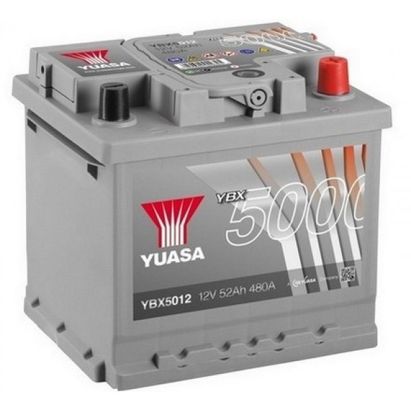 YUASA YBX5012 52Ah 480A Silver High Performance  0(- +) 207x175x190