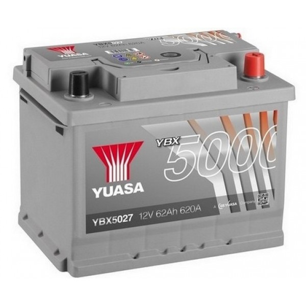YUASA YBX5027 62Ah 600A Silver High Performance  0(- +) 243x175x190