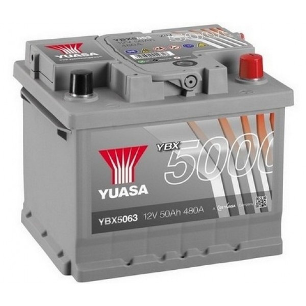 YUASA YBX5063 50Ah 480A Silver High Performance  0(- +) 207x175x175