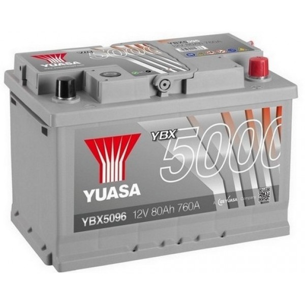 YUASA YBX5096 80Ah 760A Silver High Performance  0(- +) 278x175x190