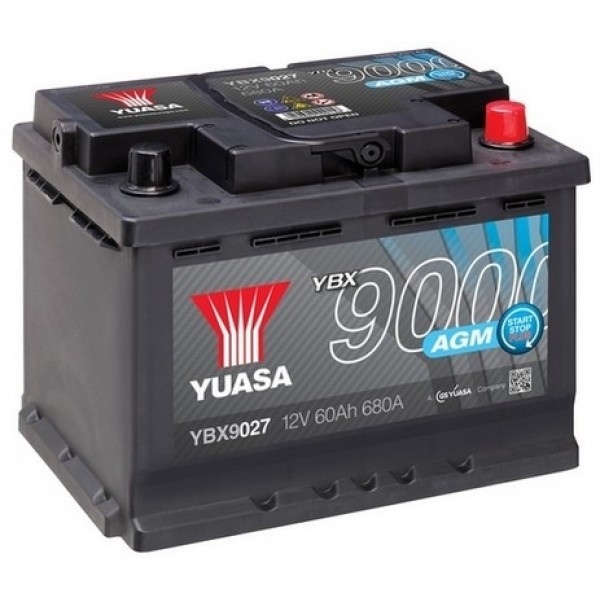 YUASA YBX9027 60Ah 680A AGM Start Stop Plus  0(- +) 242x178x190