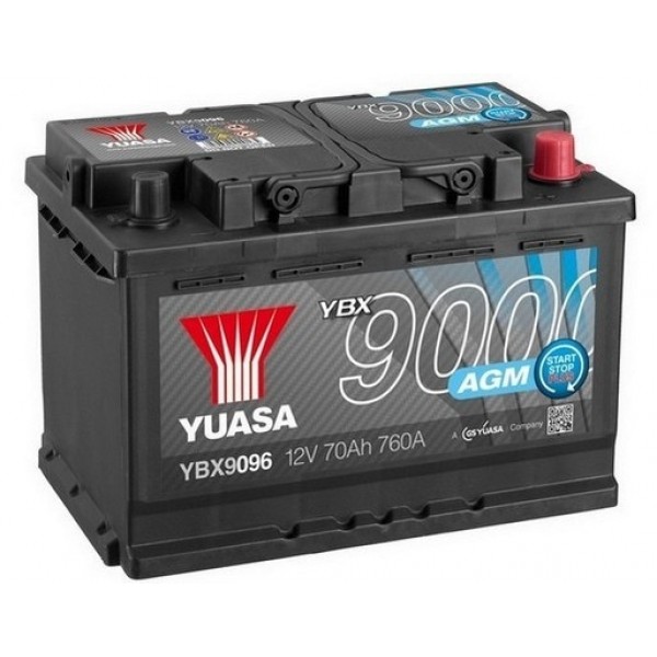 YUASA YBX9096 70Ah 760A  AGM Start Stop Plus  0(- +) 278x175x190