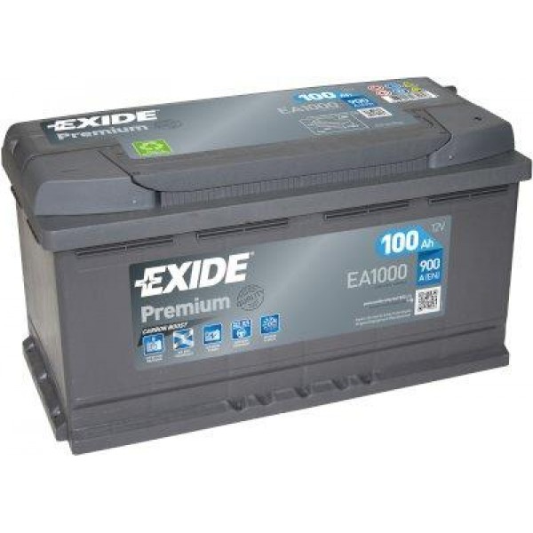 EXIDE EA1000 PREMIUM 100Ah 900A (- +) 353x175x190