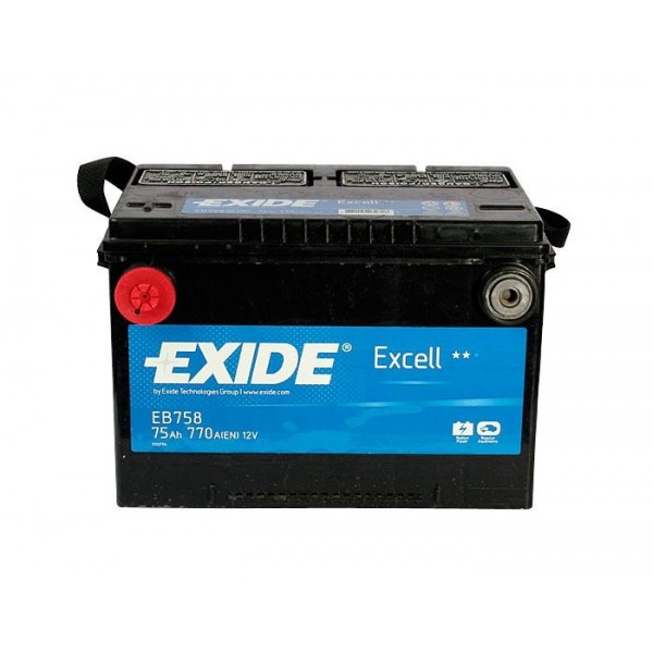 EXIDE EB758 EXCELL 75Ah 770A (+ -) 260x180x186