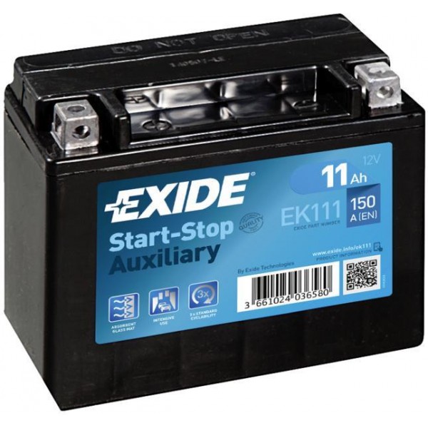 EXIDE EK111 AGM 11Ah 150A (+ -) 150x90x130