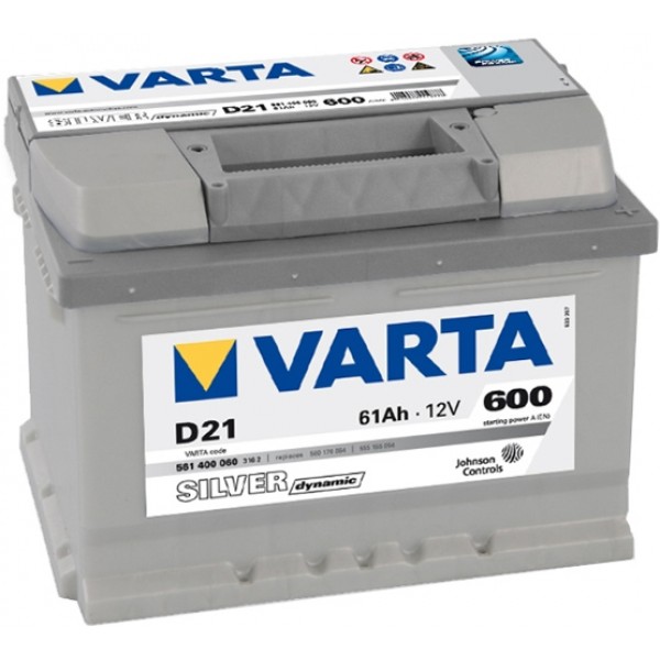 VARTA D21 61 Ah 600 A 0 (- +) 242x175x175