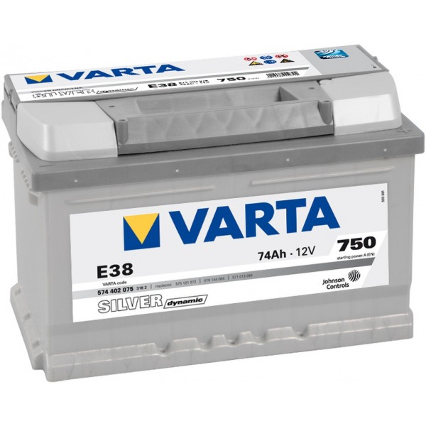 VARTA E38 74 Ah 750 A 0 (- +) 278x175x175